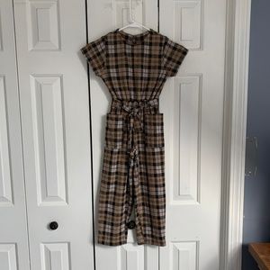 NWOT Zara plaid jumpsuit